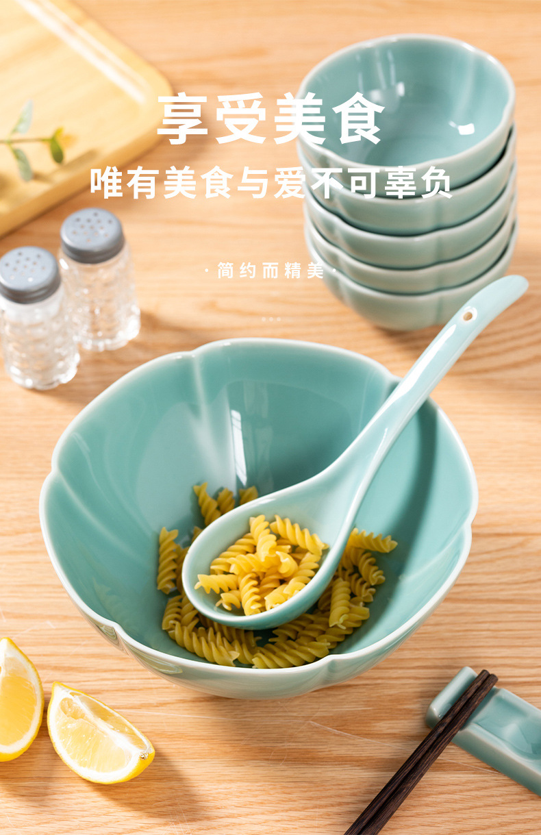 龙泉青瓷 厂家直销创意中式大号汤碗 陶瓷酒店家用8寸汤面碗 批发