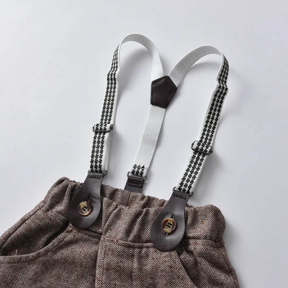 秋季男童马甲绅士礼服新儿童套装长袖白衬衫背带裤走秀生日演出服