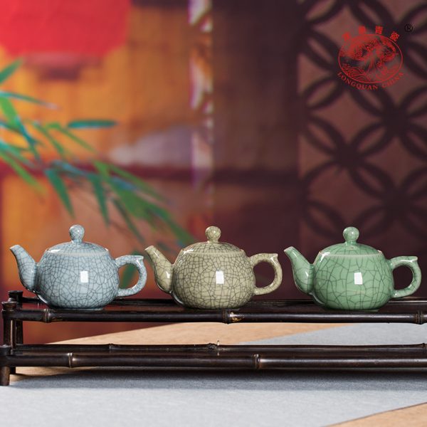 龙泉青瓷 创意家用茶壶功夫茶具过滤壶单壶 陶瓷中式大容量泡茶壶