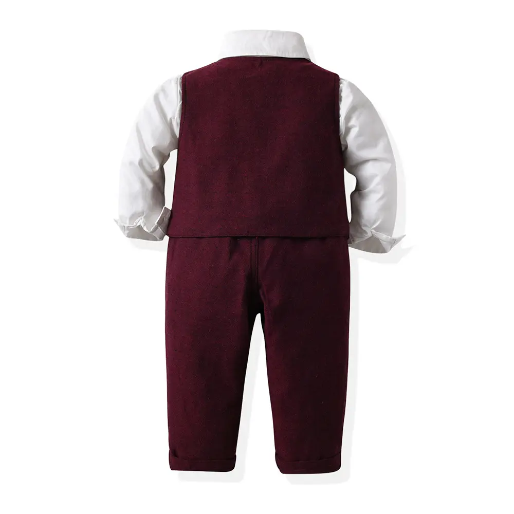 儿童西装套装帅气男童花童马甲礼服男宝宝周岁生日中大童西服秋冬
