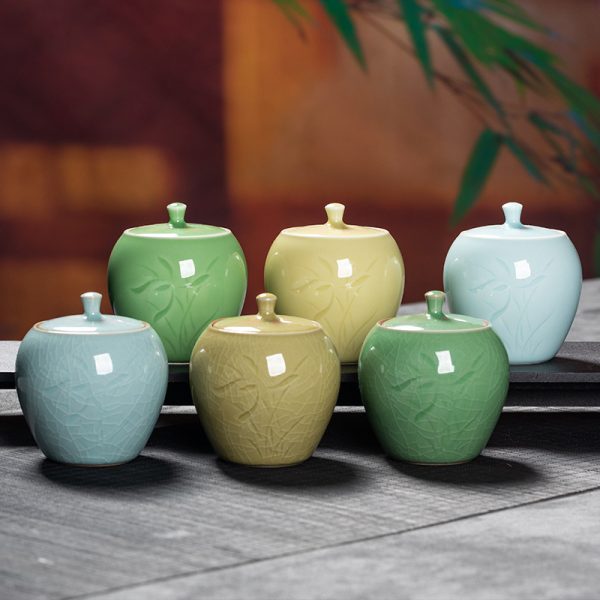 龙泉青瓷 茶叶罐密封罐醒茶罐 陶瓷通用小号收纳普洱红茶罐可logo