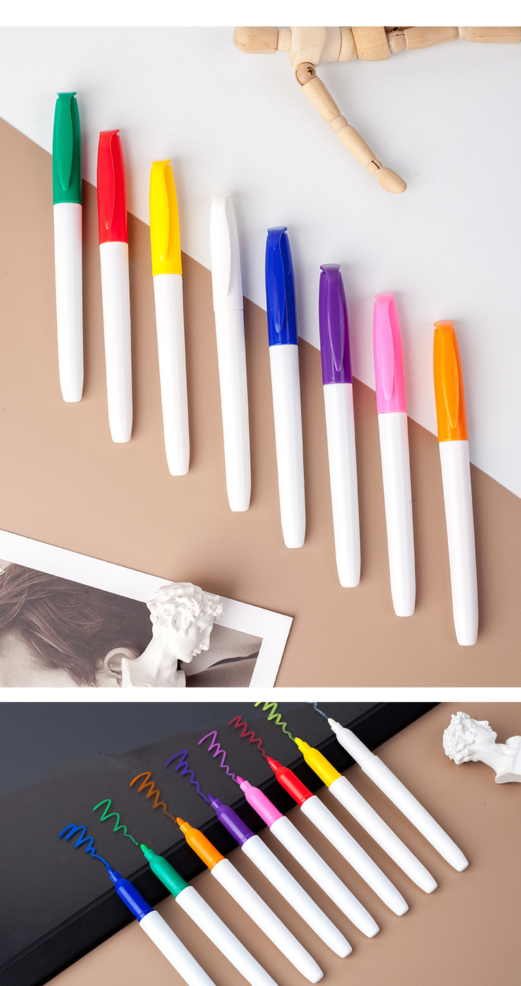 荧光笔水性LED灯板笔标记笔广告用多色袋装玻璃记号划重点手账笔