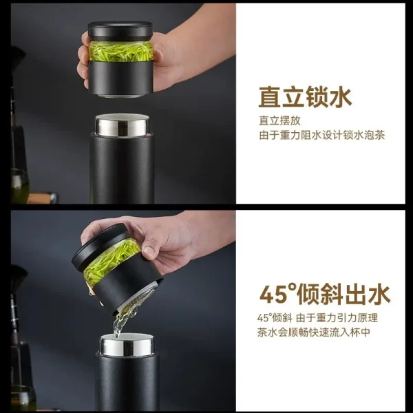 保温杯茶水分离陶瓷内胆男士款泡茶杯316不锈钢水杯2023新款杯子