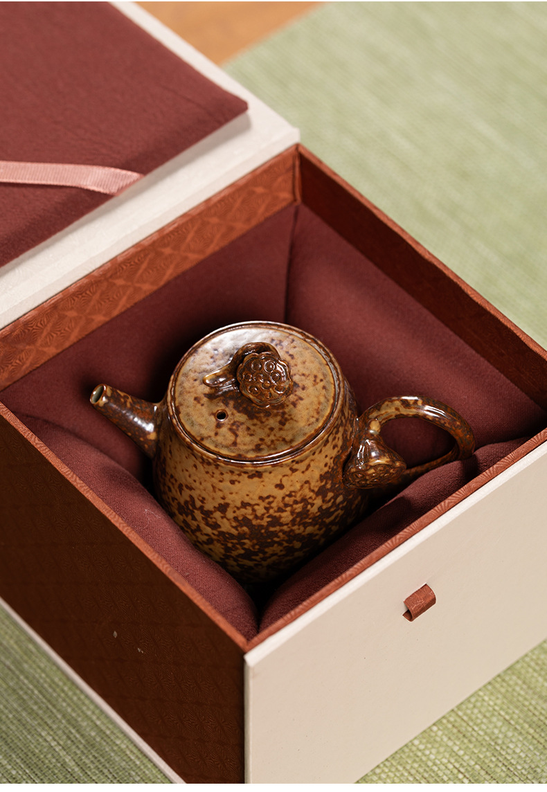龙泉青瓷泡茶壶单个功夫小茶壶2024新款窑变手工陶瓷一人用冲泡壶