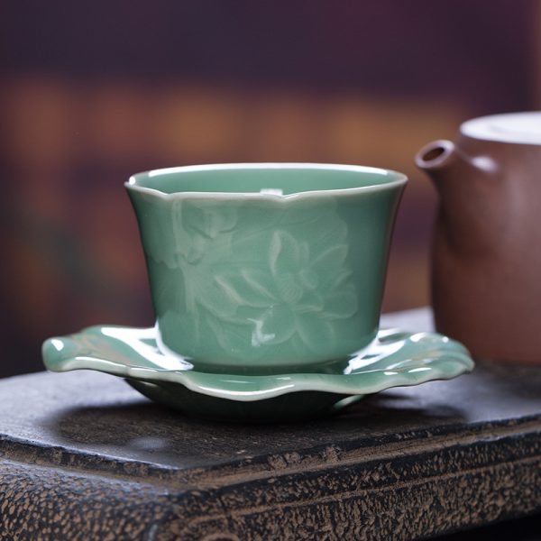 龙泉青瓷 厂家直销纯手工高档主人杯 陶瓷创意功夫茶杯单杯品茗杯