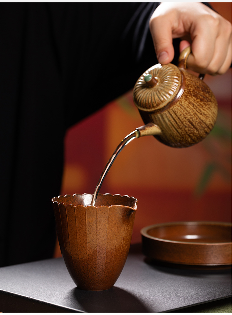 龙泉青瓷功夫茶具套装柴烧复古高档家用陶瓷泡茶壶喝茶品茗杯整套