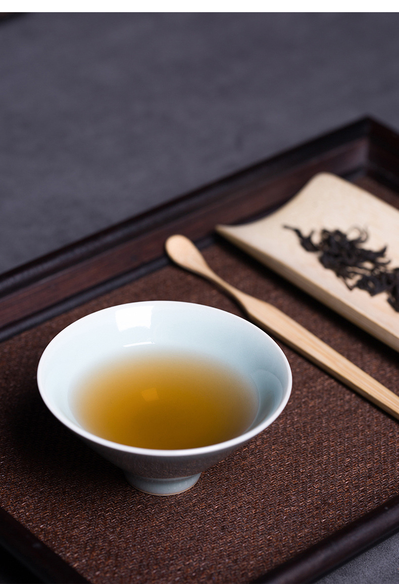 龙泉青瓷 创意手工主人杯单杯 陶瓷功夫茶杯徐峻清斗笠品茗杯茶盏