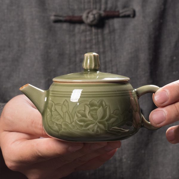龙泉青瓷 创意原矿手工仿古功夫茶壶 陶瓷茶具茶道配件泡茶壶单壶