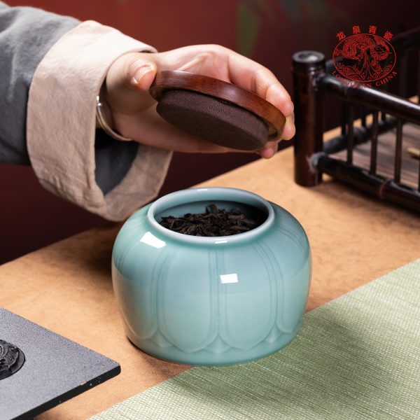 龙泉青瓷茶叶罐礼盒装龙井普洱红茶陶瓷储存茶罐密封罐家用大容量