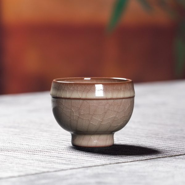 龙泉青瓷 功夫茶具品茗杯茶杯单个杯 陶瓷传世哥窑手工主人杯茶碗