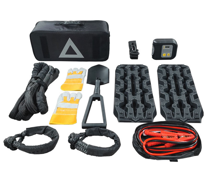 户外越野13件套组 拖车绳软卸扣牵引绳索套组 户外越野救援脱困套