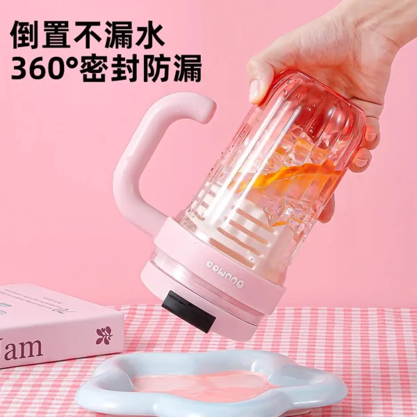 带把手吸管杯女生高颜值大容量水壶2025新款夏日茶歇双饮杯塑料杯