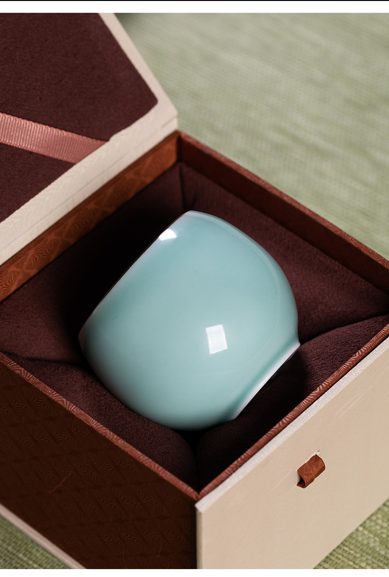 龙泉青瓷主人杯功夫茶杯子龙蛋杯个人单杯家用高档陶瓷喝茶品茗杯