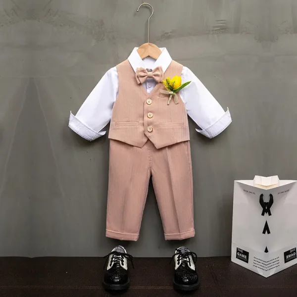 儿童西装秋冬新款英伦风婚礼花童礼服套装宝宝周岁生日宴会演出服
