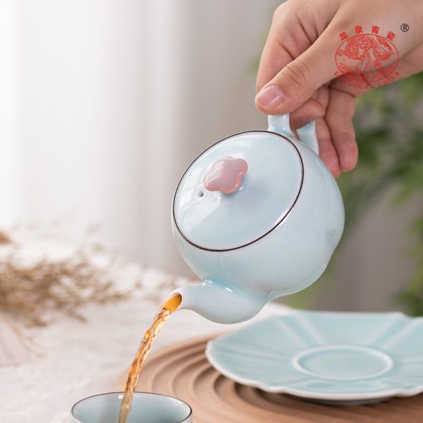 龙泉青瓷下午茶咖啡壶欧英式红茶壶家用功夫过滤壶陶瓷高档泡茶器