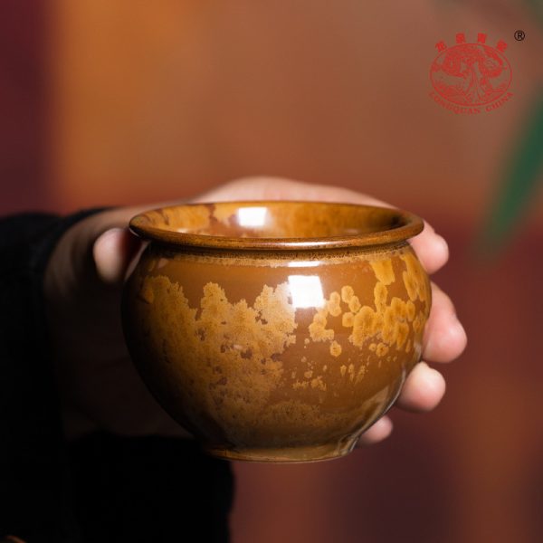 龙泉青瓷 主人杯单杯手工风水缸功夫茶杯 陶瓷柴烧窑变品茗杯茶碗