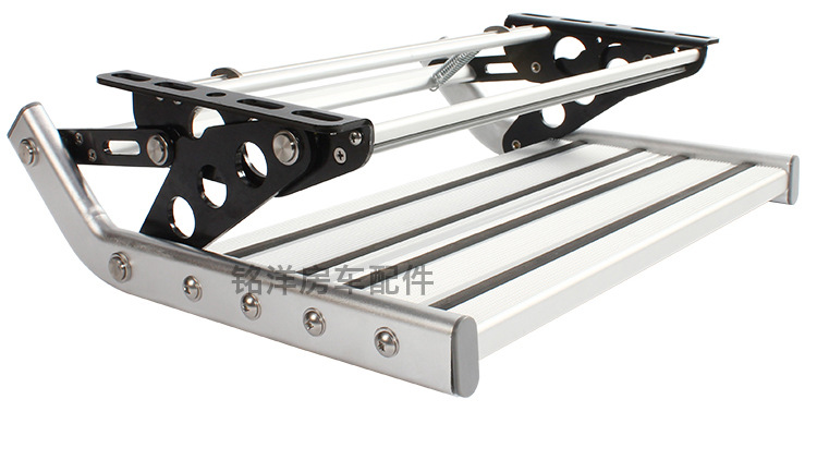 房车折叠踏步拖挂车单层迎宾踏板铝合金手动收缩脚踏双层电动踏步