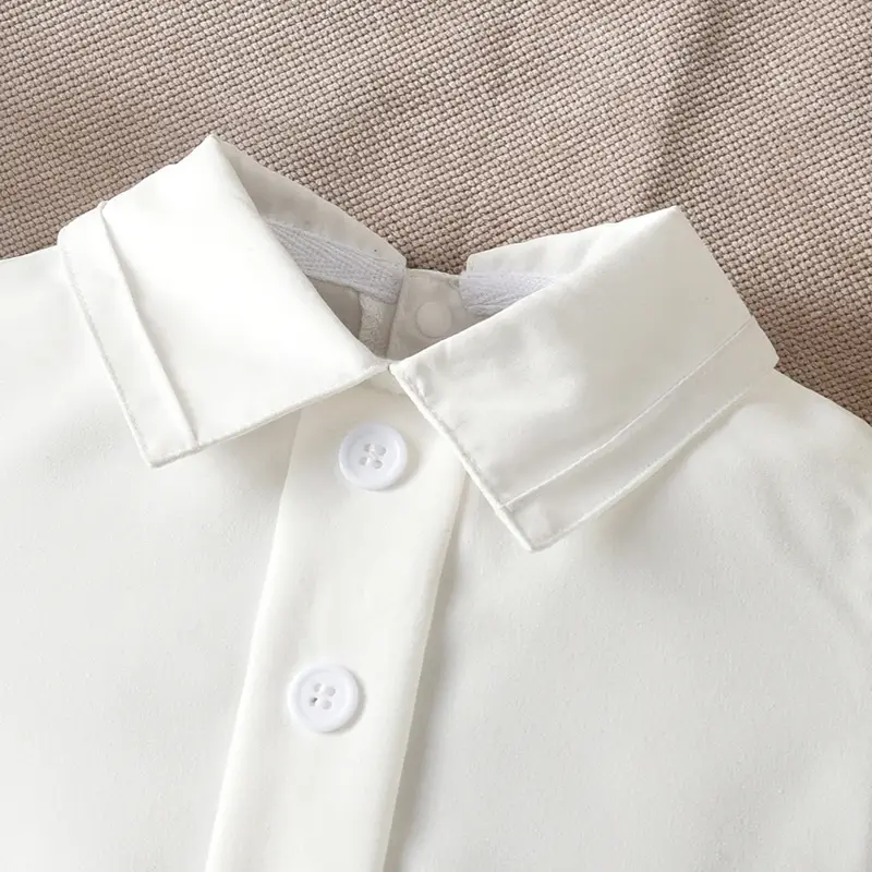 童装一手货源宝宝洗礼服男童夏装婴儿连体衣服儿童短袖带帽包屁衣