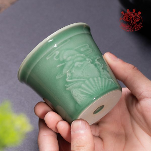 龙泉青瓷 创意大容量功夫茶杯主人杯单杯 陶瓷个人专用金蟾品茗杯