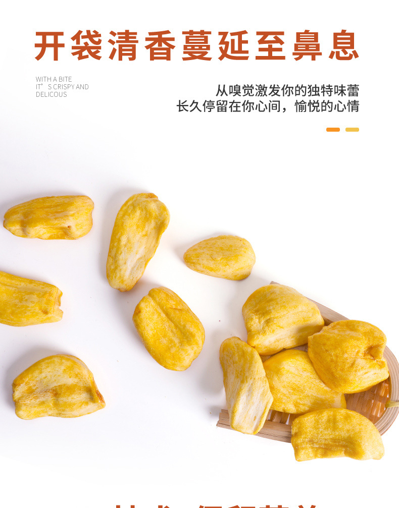 跨境货源代发菠萝蜜干100克脱水果蔬脆干OEM贴牌工厂大量批发