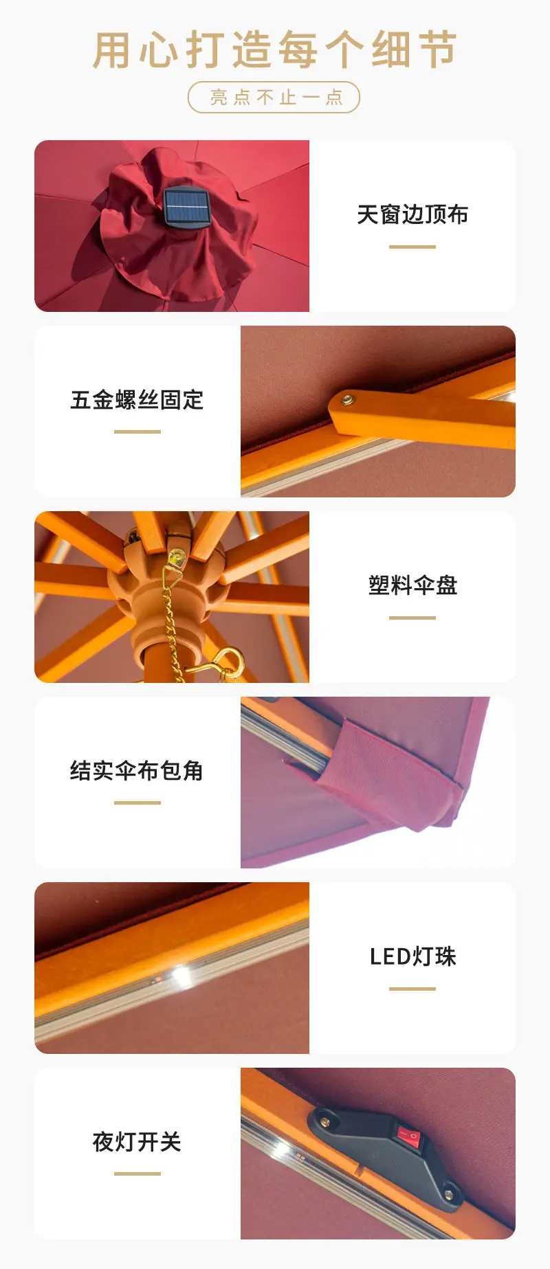 摆摊户外遮阳伞商业街遮阳伞扳手伞室外实木遮阳伞大雨伞太阳伞