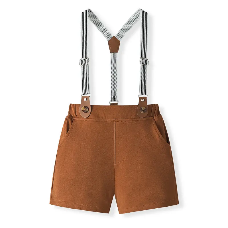 外贸婴儿绅士礼服童装夏季新款宝宝百天周岁宴西服哈衣背带裤套装