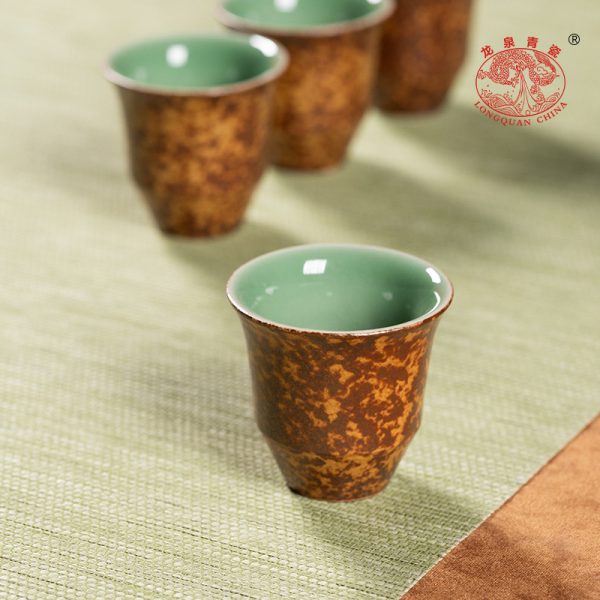 龙泉青瓷功夫茶具套装便携式陶瓷窑变办公室一壶四杯泡茶壶喝茶