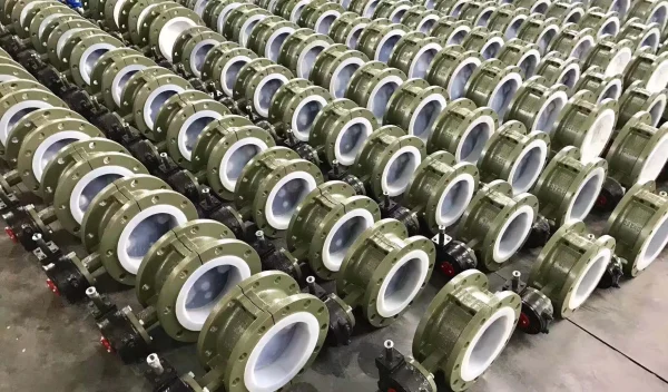D341F4-16C 衬氟法兰蝶阀 衬四氟蝶阀耐腐蚀 化工防腐四氟阀门