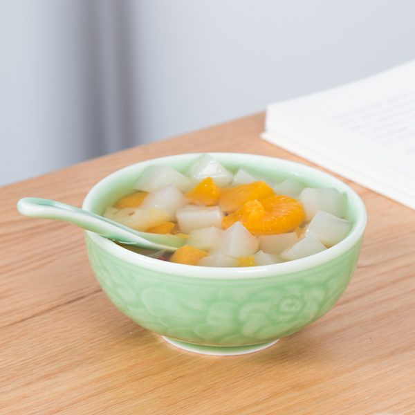 龙泉青瓷 餐具整套家用米饭碗菜盘 陶瓷酒店餐厅汤碗鱼盘勺碟组合