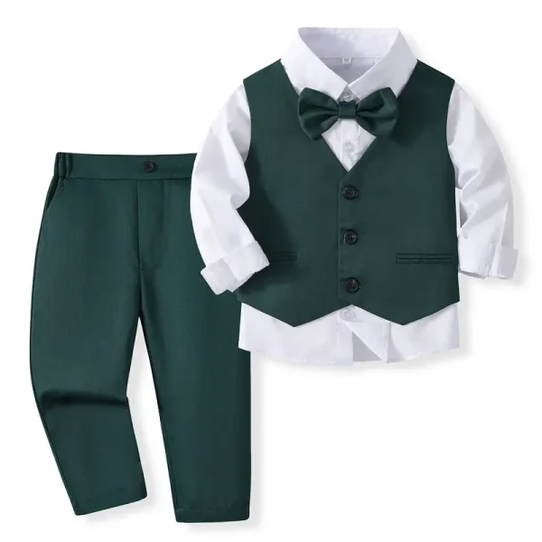 儿童英伦绅士西装男童套装礼服宝宝主持人演出服男孩花童西服童装