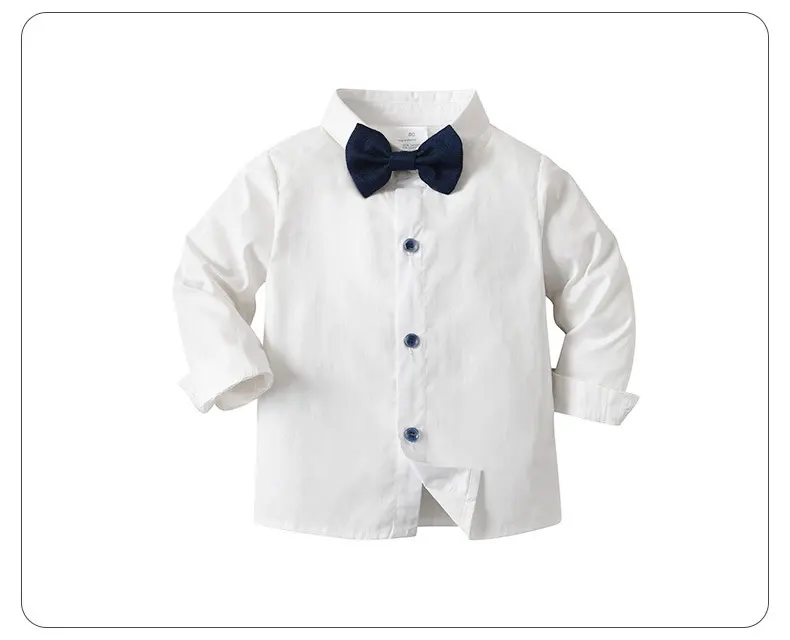 跨境童装批发春秋长袖儿童衣服宝宝带马甲绅士礼服三件套男童套装