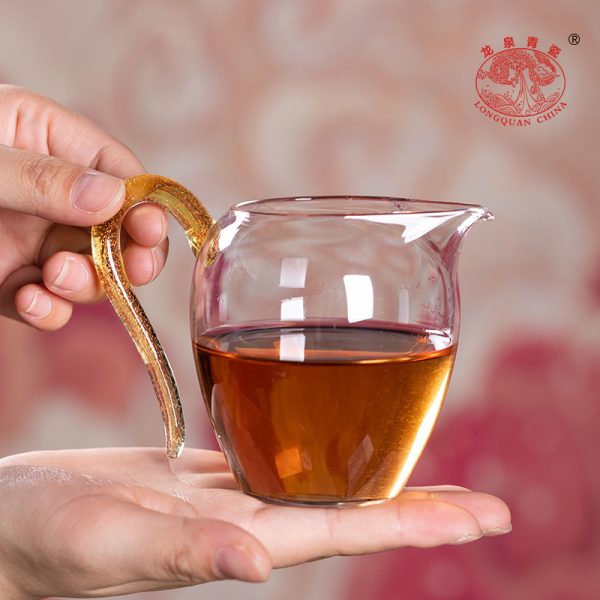 龙泉青瓷 玻璃加厚公道杯公杯茶漏过滤分茶器 耐热功夫茶配件茶海