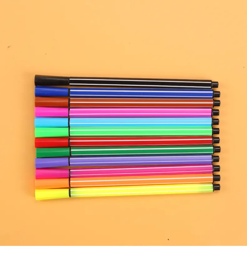 12色创意漂流瓶水彩笔环保水洗画画笔糖果色美术笔学生奖品