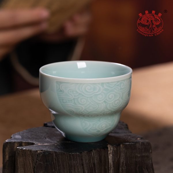 龙泉青瓷 创意功夫茶具手工主人杯单杯 陶瓷高档葫芦品茗杯盏茶碗