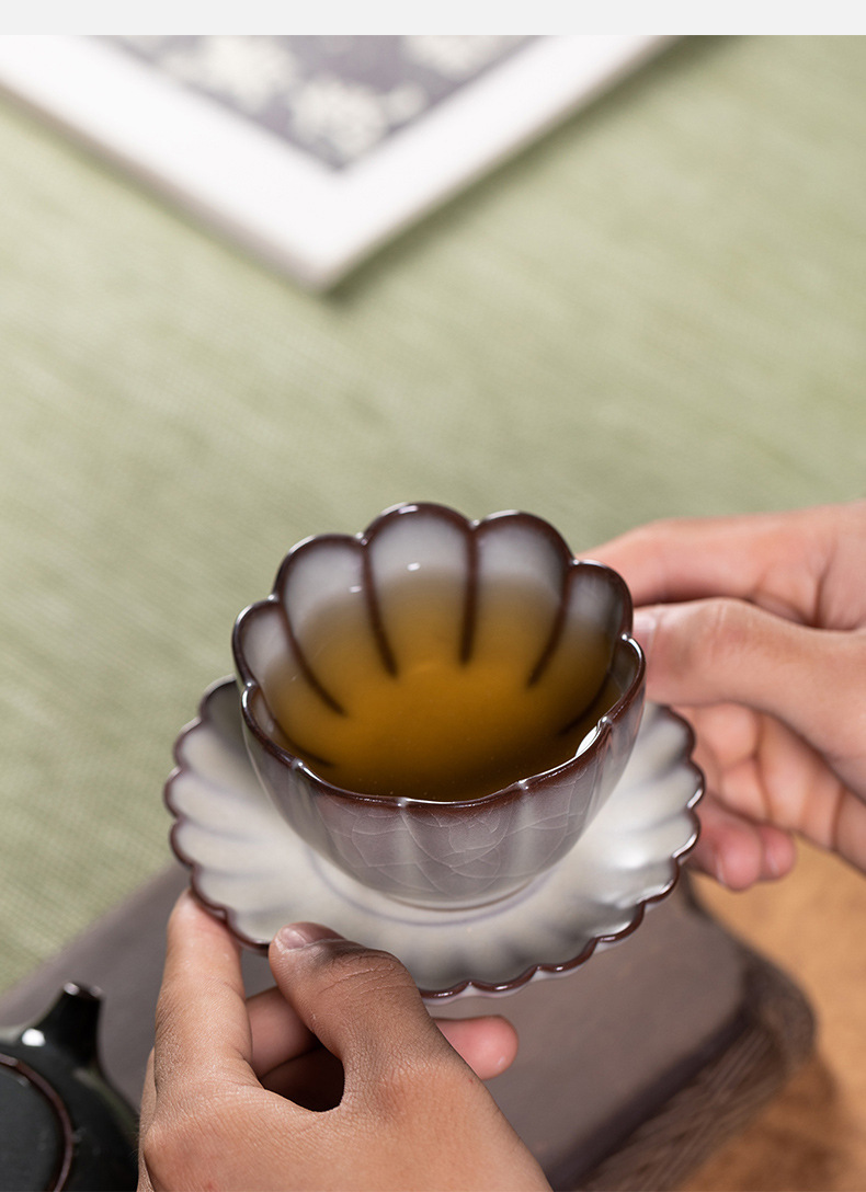 龙泉青瓷 功夫茶杯手工高档主人杯盏 陶瓷品茗杯单个杯家用泡茶杯