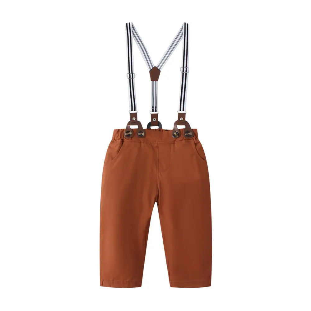 跨境欧美新款春秋童装男童长袖衬衫长裤绅士三件套礼服表演服一件