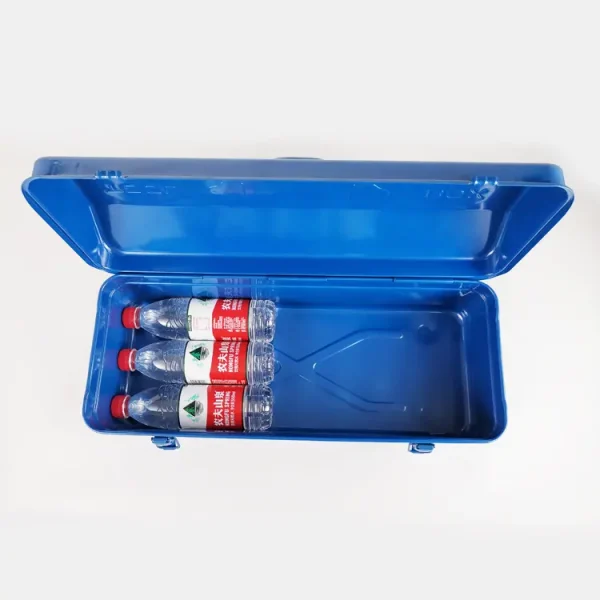 530B双层铁质工具箱大容量加厚铁皮工具箱带隔层牢固锁扣手提箱