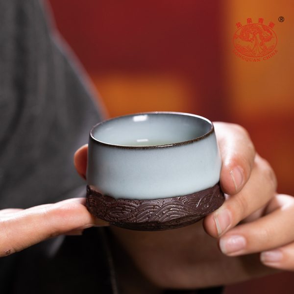 龙泉青瓷功夫茶具手工主人杯单杯个人高档礼盒品茗茶盏喝茶碗小杯
