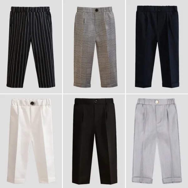 儿童西裤男童纯色西装裤中小童小学生校裤演出服春秋休闲长裤代发