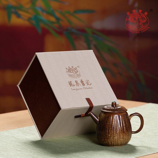 龙泉青瓷小茶壶窑变过滤泡茶家用陶瓷柴烧复古单壶泡茶器功夫茶具