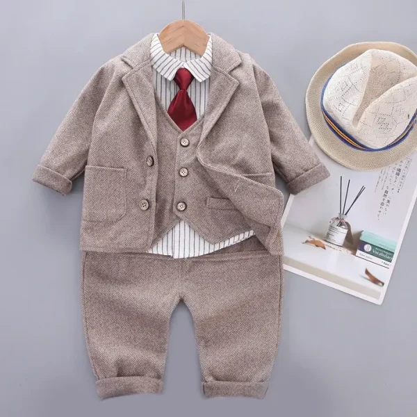 欧美男童西装套装婴幼儿绅士服表演生日摄影春秋冬礼服跨境多件套