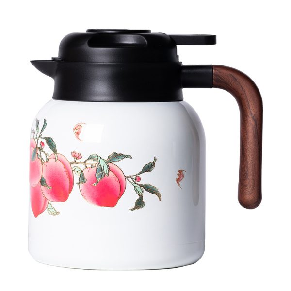 龙泉青瓷 焖茶壶家用老白茶闷泡壶九桃五福 316不锈钢保温泡茶壶