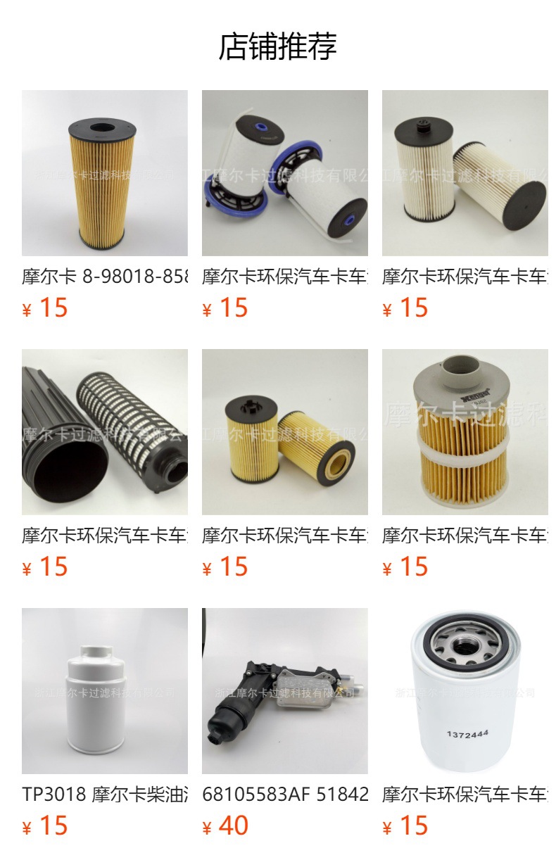 摩尔卡厂家直销汽车卡车汽油发动机系统 24 061 01 机油滤清器