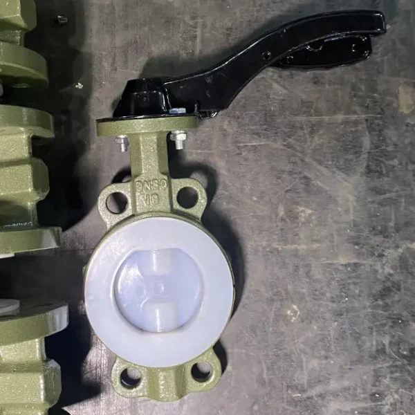 D71F46-16C 衬氟手柄对夹蝶阀 耐腐蚀衬氟蝶阀 化工防腐衬氟阀门
