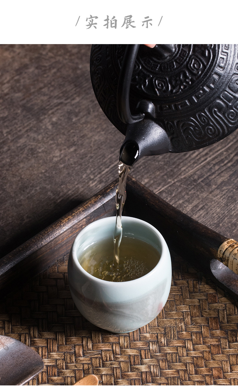 龙泉青瓷 创意原矿手工主人杯单个杯 陶瓷品茗杯茶碗高档功夫茶杯