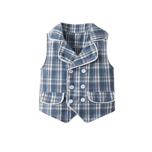跨境春秋新款宴会礼服儿童衣服西装马甲套装周岁欧美礼服西装童装