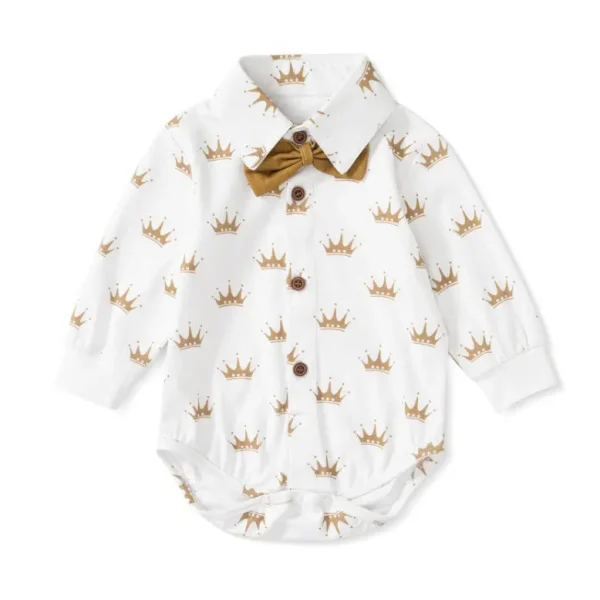 Baby jumpsuit跨境新款婴幼儿男童三角哈衣宝宝长短袖绅士爬服
