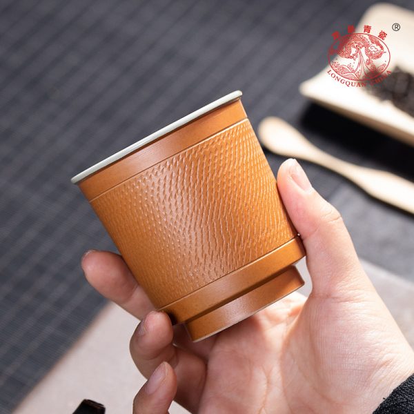 龙泉青瓷 创意手工跳刀闻香杯主人杯 陶瓷功夫茶杯品茗杯单杯茶碗