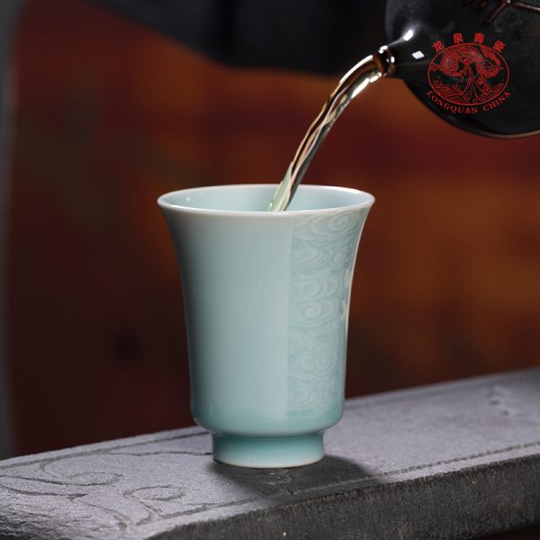 龙泉青瓷 创意手工家用功夫茶具主人杯单杯 陶瓷闻香杯品茗杯水杯