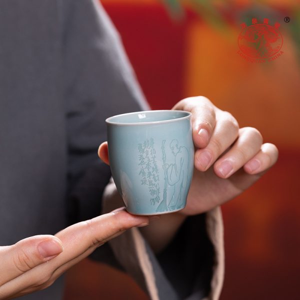 龙泉青瓷主人杯手工创意泡茶单个杯子陶瓷家用功夫茶具菩提品茗杯